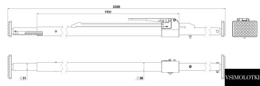 Штанга распорная для фиксации груза &Oslash;38мм 2350мм-2720мм (1201300142) 1201300142 фото