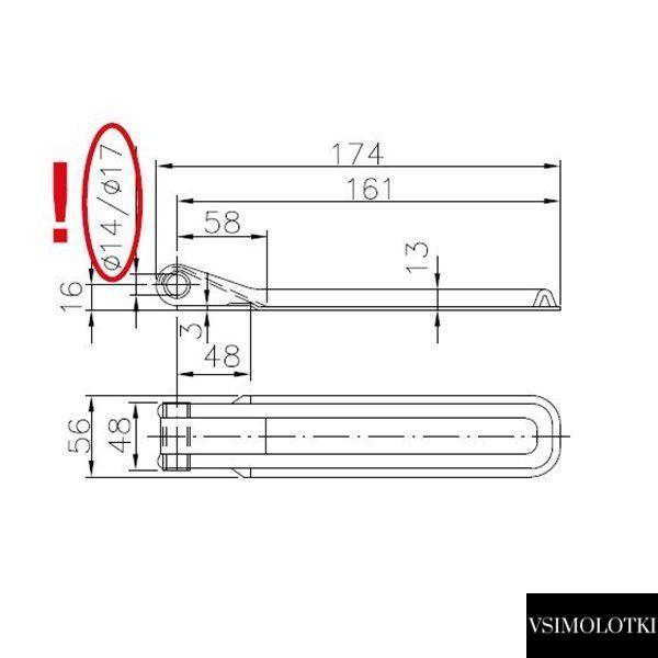 Петля борта прицепа Winterhoff BSCH 10-14-170 длина 170 мм (1860113) 1860113 фото