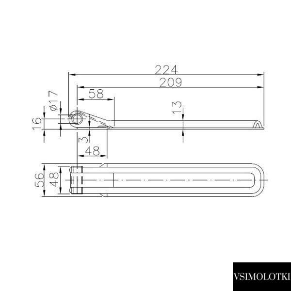 Петля борта прицепа Winterhoff BSCH 10-17-220 длина 220 мм (1860121) 1860121 фото
