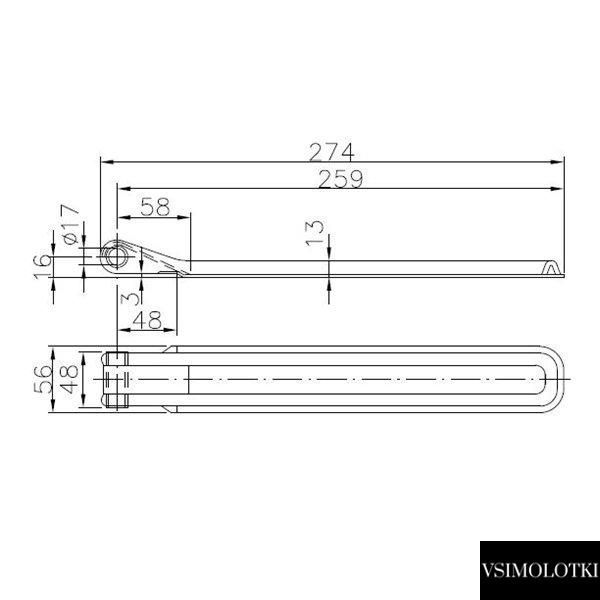 Петля борта прицепа Winterhoff BSCH 10-17-270 длина 270 мм (1860127) 1860127 фото