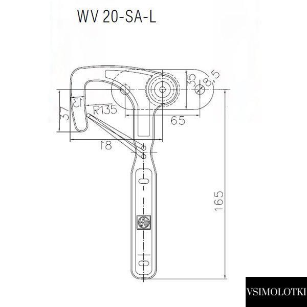 Замок бортовой рычажный прицепа левый WV 20-SA-L (1860011) 1860011 фото