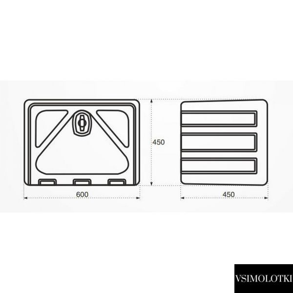 Ящик для инструментов Stabilo Box 600x450x450 мм объем 75 л, монтажный к-кт (604545) 604545 фото