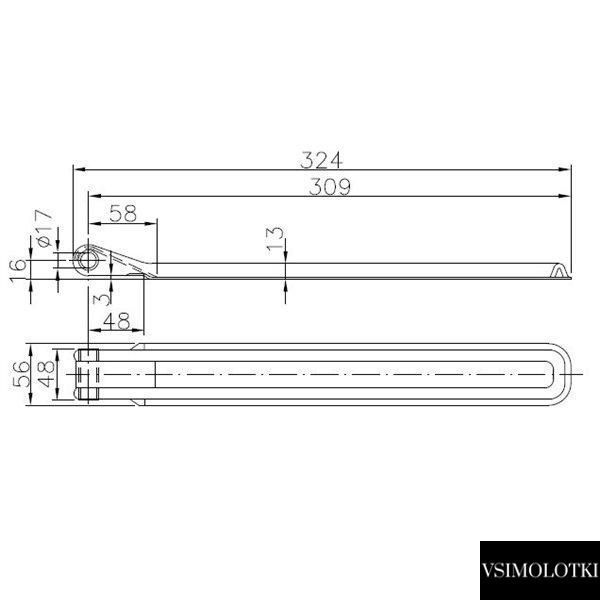 Петля борта прицепа Winterhoff BSCH 10-17-320 длина 320 мм (1860133) 1860133 фото