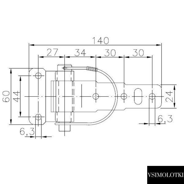 Петля борта прицепа Winterhoff BSCH 30-2 длина 140 мм (1860143) 1860143 фото