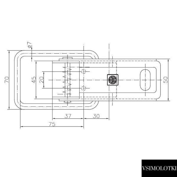 Замок бортовий причепа Winterhoff BV 70-1 довжина 165 мм (1860033) 1860033 фото