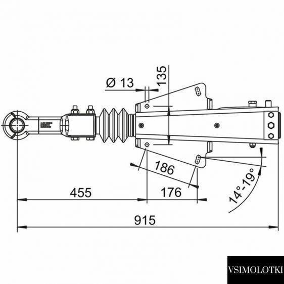 Тормоз наката AL-KO V44 2500-4400кг петля DIN 40 (1251725) 1251725 фото