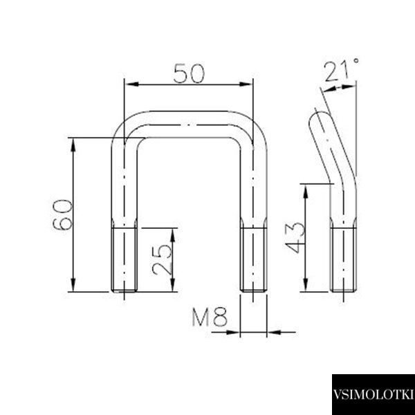 Елемент кріплення вантажу борта причепа Winterhoff ZBF 10-PO 50x60 мм (1860039) 1860039 фото