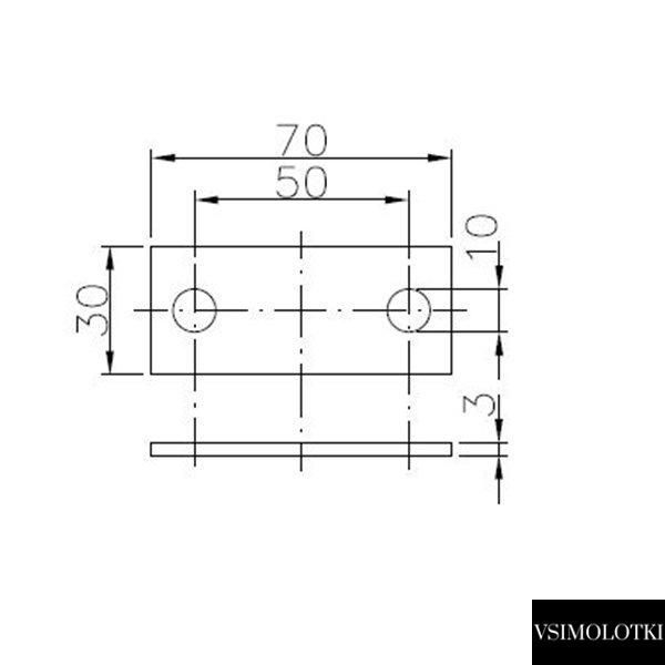 Пластина крепежного элемента груза прицепа Winterhoff ZBF 10-РО 70 мм (1860053) 1860053 фото