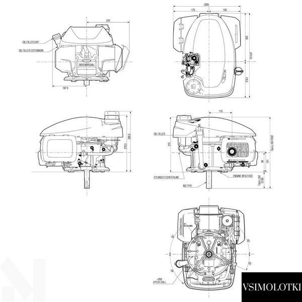 Двигун бензиновий HONDA GCV170, 166 см&sup3;, ручний запуск (457855) 457855 фото