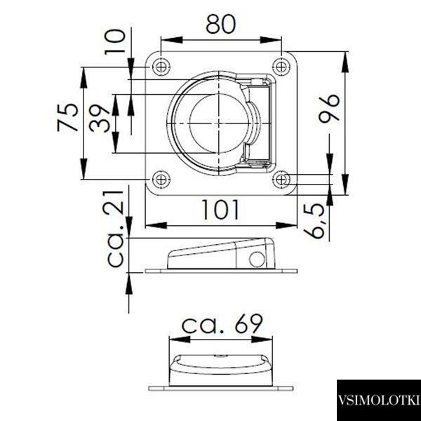 Петля такелажная крепеж груза прицепа Winterhoff ZBF 70-1 96х101 мм (1860061) 1860061 фото