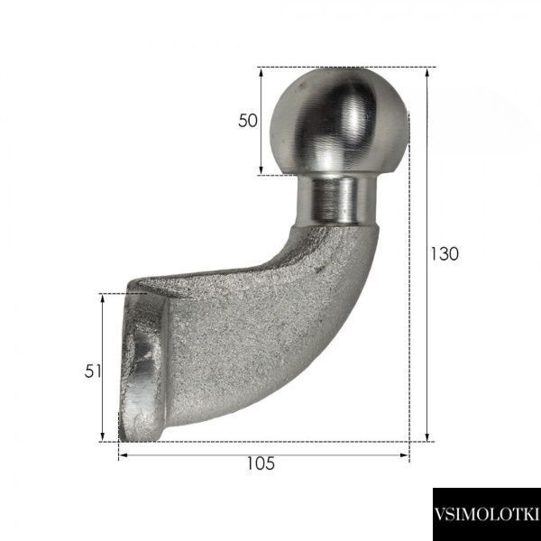 Буксировочная пластина шар 50мм 3500 кг Bakker 301210-1 301210-1 фото