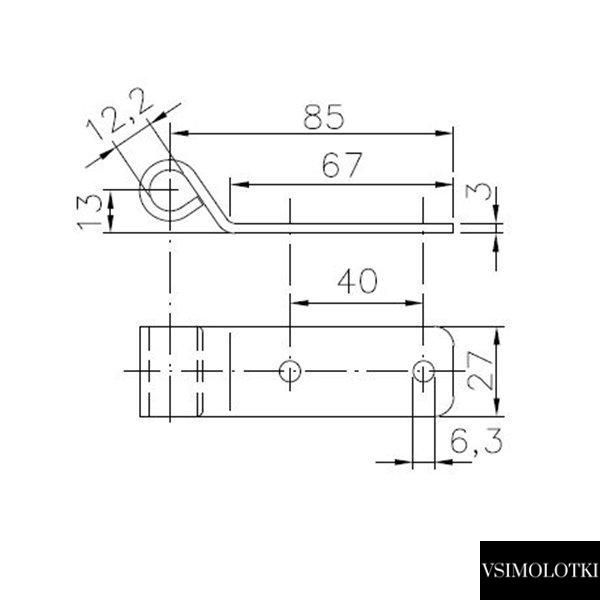 Петля борта причепа Winterhoff BSCH 10-12-90 довжина 90 мм (1860141) 1860141 фото