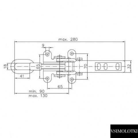 Замок бортовой прицепа натяжной Winterhoff EXZV 10-1 длина 280 мм (1860067) 1860067 фото