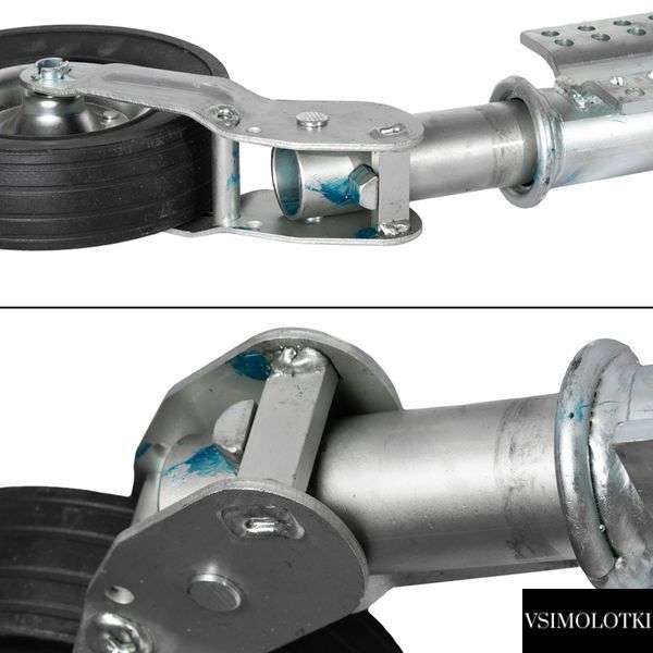 Опорне колесо причепа Knott-Autoflex d60 мм автоматичне довжина 640 мм сталевий диск 250 кг (JD.00.54.010) JD.00.54.010 фото