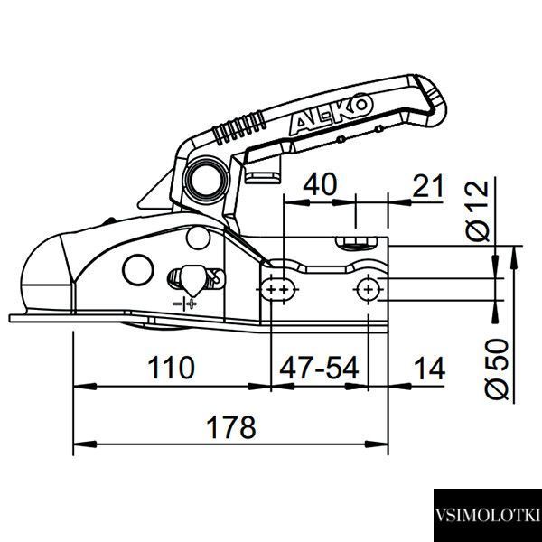 Зчіпний пристрій AL-KO АК161 Soft Dock кругле дишло 50 мм 1600 кг (1730219) 1730219 фото