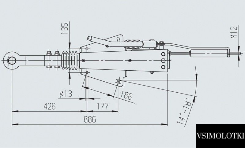 Гальмо накату AL-KO 2,8 VB-1-C 2500-3500 кг (петля DIN) інерційне (1251570) 1251570 фото