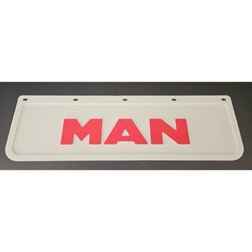 Брызговик белый Man рельефная надпись перед (650х220) (Резина, Турция) 10046 19051989012 фото