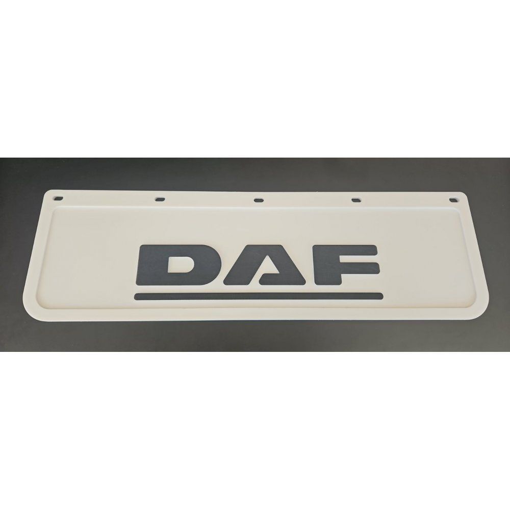 Брызговик белый Daf рельефная надпись черные буквы перед (650х220) (Резина, Турция) 10047ч 1905198901Ч фото