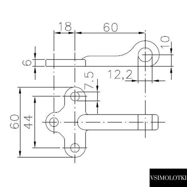 Отвветная часть рычажного замка борта прицепа Winterhoff WVG 10-A (1860013) 1860013 фото