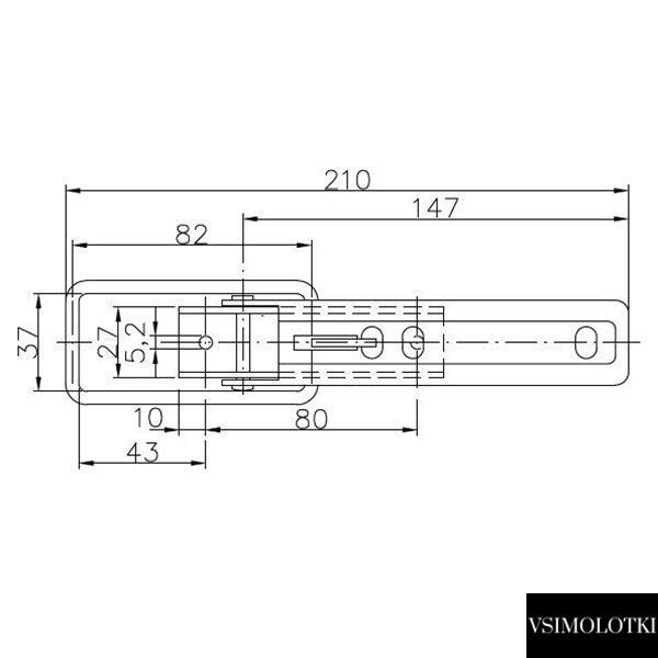 Замок бортовий причепа Winterhoff BV 10-1 довжина 210 мм (1860019) 1860019 фото