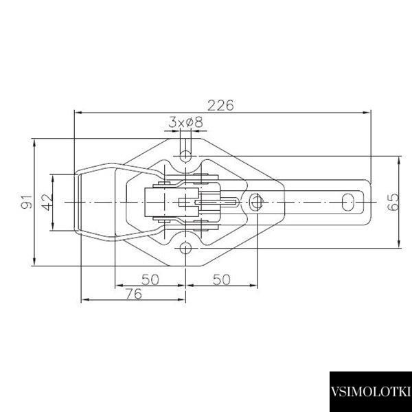 Замок бортовой прицепа Winterhoff BV 20-3 длина 226 мм (1860027) 1860027 фото