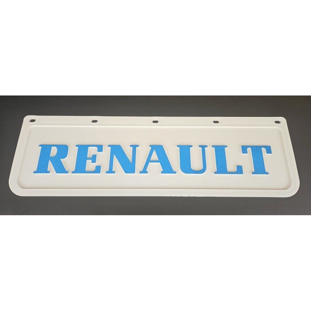 Брызговик белый Renault рельефная надпись синие буквы перед (650х220) (Резина, Турция) 10041с 10041с фото