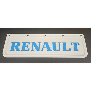 Брызговик белый Renault рельефная надпись синие буквы перед (650х220) (Резина, Турция) 10041с 10041с фото