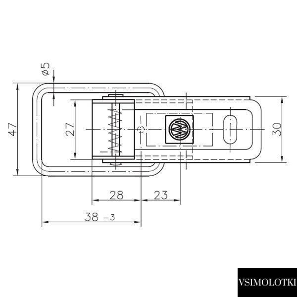 Замок бортовий причепа Winterhoff BV 60-1 довжина 110 мм (1860031) 1860031 фото