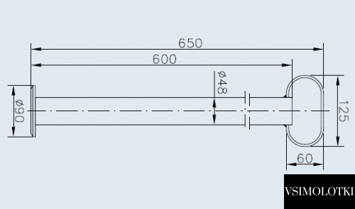 Опорная стойка для прицепа Winterhoff RSR 48-600 d48 мм длина 600 мм 150 кг (1860860) 1860860 фото