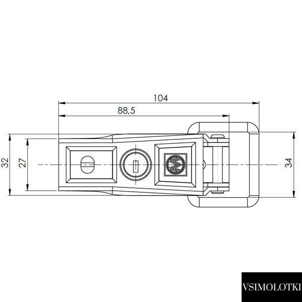 Замок бортовий причепа Winterhoff BVS 60-1 довжина 104 мм (1860037) 1860037 фото