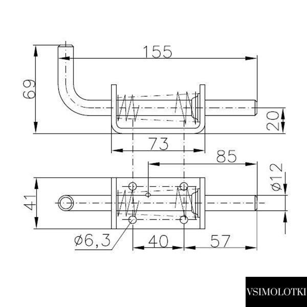 Фиксатор бортовой двери прицепа Winterhoff BSCHG 20-A длина 155 мм (1860095) 1860095 фото