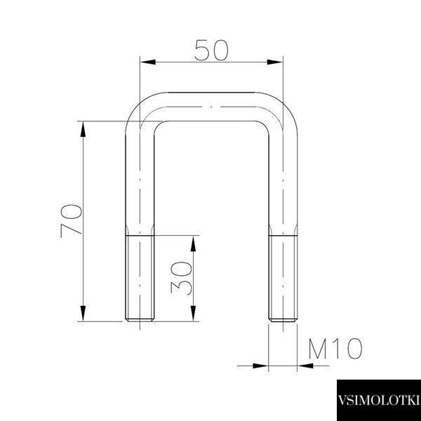 Елемент кріплення вантажу борта причепа Winterhoff ZBF 30-PO 50х70 мм (1860043) 1860043 фото