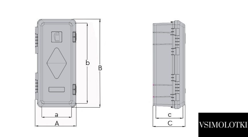 Ящик для вогнегасника Daken Strike 310x675x250 мм 6/9 кг (1004169010) 1004169010 фото