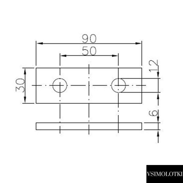 Пластина елементу кріплення вантажу причепа Winterhoff ZBF 20-РО 90 мм (1860057) 1860057 фото