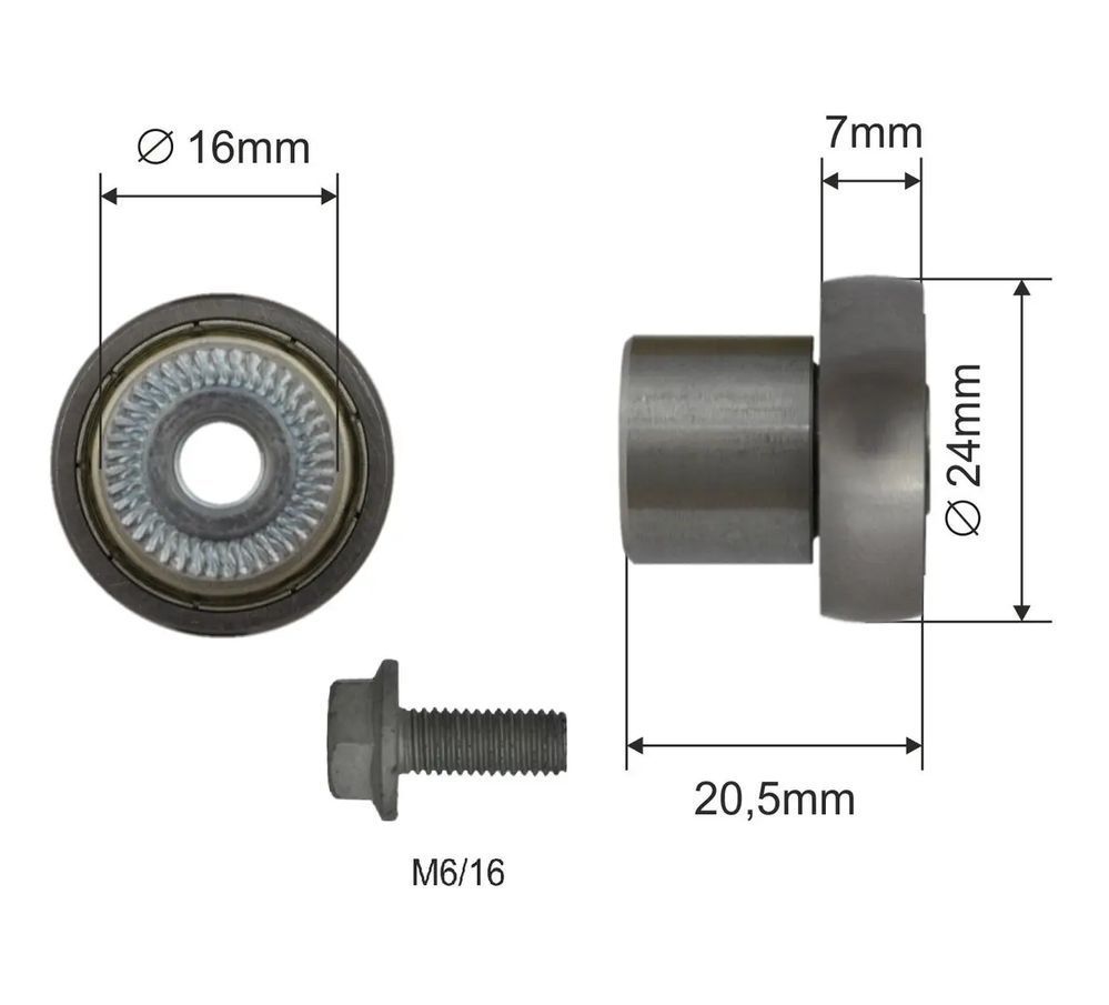 Ролик зсувного даху &Oslash;24x7x20,5 (1804324293) 1804324293 фото
