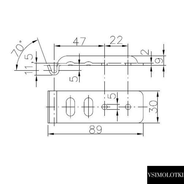 Відповідна частина замка борта причепа Winterhoff BV 60-А довжина 89 мм (1860081) 1860081 фото