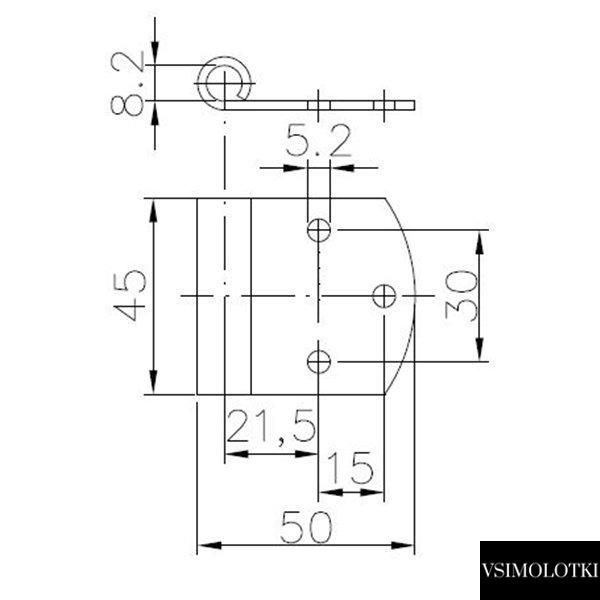 Петля борта прицепа Winterhoff BSCH 50-8-1 длина 50 мм (1860099) 1860099 фото
