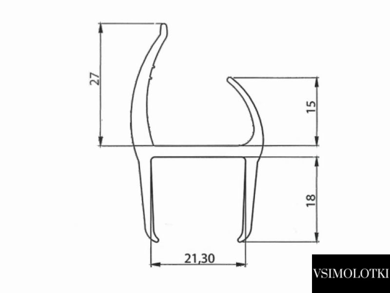 Уплотнительный профиль 21 мм, Турция (2101721231) 2101721231 фото