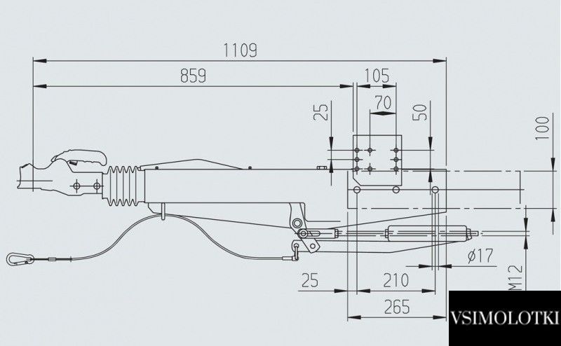 Тормоз наката AL-KO 2,8 VB/1-C 2500-3500 кг инерционный АК351 (1251581) 1251581 фото