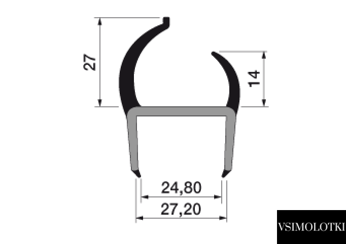 Уплотнительный профиль 27,2 мм, Италия (2101727230) 2101727230 фото